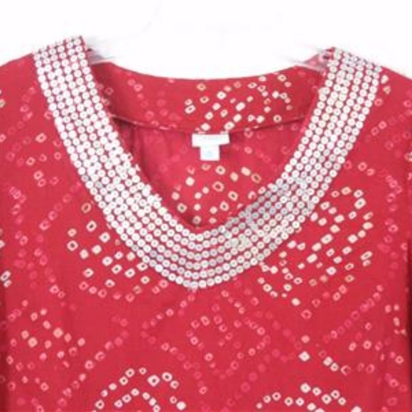 CALYPSO ST BARTH for Target Red Sequined Tunic Top - Picture 2 of 8